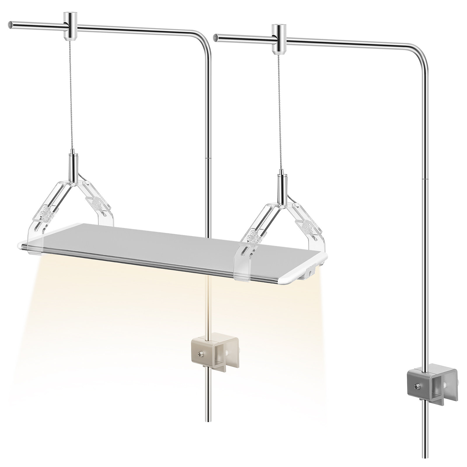 Aquarium Marine Lights - ที่วางโคมไฟตู้ปลา 2 ชิ้น รองรับขายึดแขวนไฟ ชั้นวางอะลูมิเนียมอัลลอยด์ ขาตั้งไฟตู้ปลา