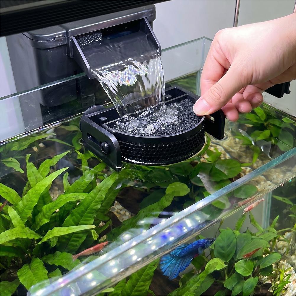 Reef Tank Filter - ﻿ แผ่นกรองตู้ปลาแบบพรีเมียมพร้อมถ้วยดูด, ตัวควบคุมการไหลของน้ำในตู้ปลา, ตัวลดความกระเพื่อมของผิวน้ำและตัวลดการไหลของน้ำสำหรับปลาเบต้า