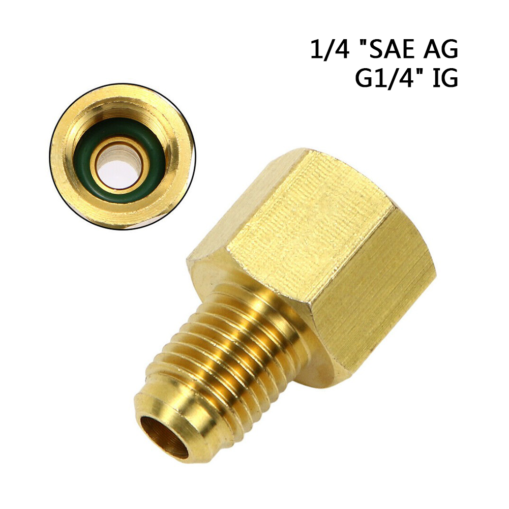 Nitrate Reductase - ข้อต่ออะแดปเตอร์ควบคุมไนโตรเจน1/4 ''SAE AG TO G1/4'' ฟิตติ้งเครื่องปรับอากาศแบบเกลียวสำหรับตัวลดความดันไนโตรเจน