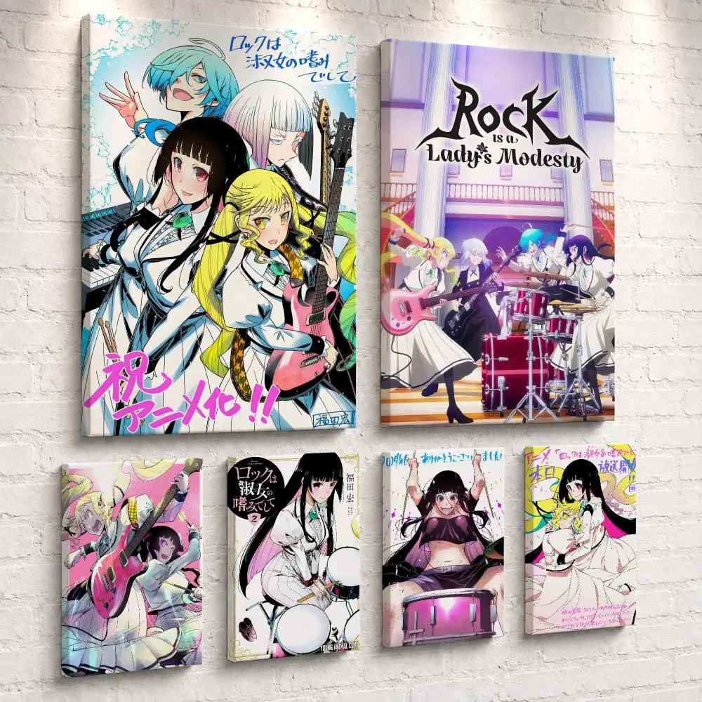 Live Rock - อาร์-ร็อค ภาพวาดติดผนังกรอบสวยงามสำหรับผู้หญิง พร้อมแขวน ภาพโปสเตอร์บนผ้าแคนวาส สำหรับตกแต่งห้องนอน ห้องนั่งเล่น