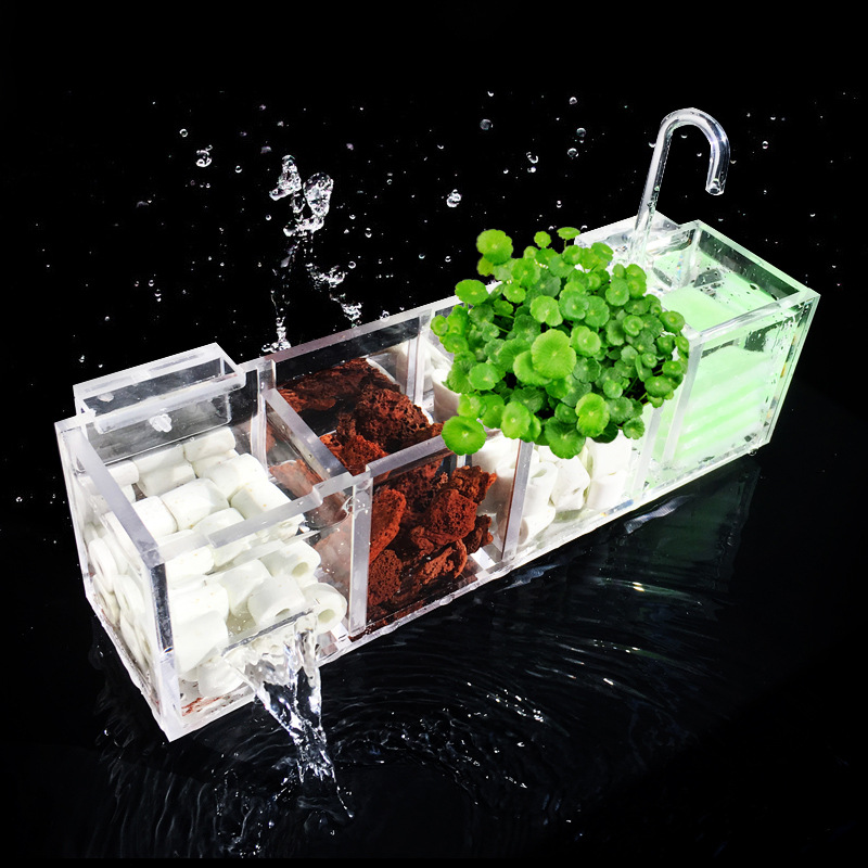 Reef Tank Filter - Aquarium External Filterถังกรองปลากล่องไม่มีปั๊มน้ำเพิ่มออกซิเจนน้ำกรองMutifunctionalอะคริลิคFA016