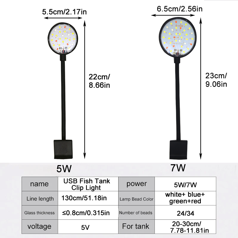 ไฟ LED สำหรับตู้ปลาแบบ USB ตกแ - Aquarium Marine Lights บทวิจารณ์และราคา
