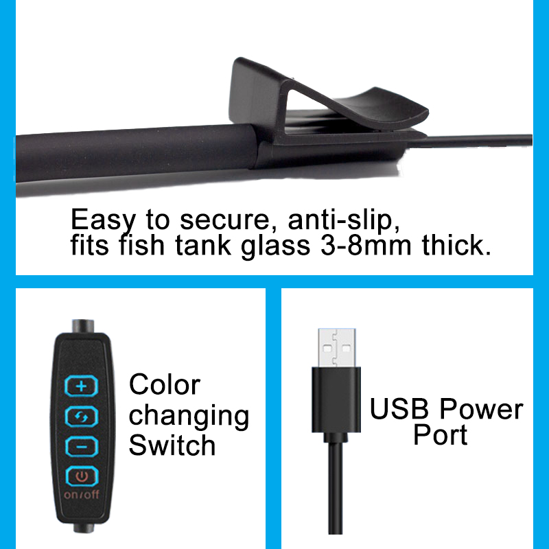 ไฟ LED สำหรับตู้ปลาแบบ USB ตกแ - Aquarium Marine Lights บทวิจารณ์และราคา