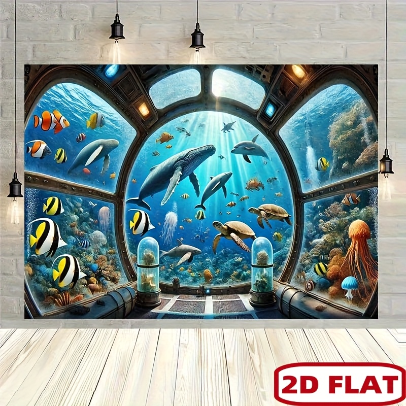 พรมแขวนผนังลายฉลามวาฬใต้ทะเล 2 - Ocean Aquarium บทวิจารณ์และราคา