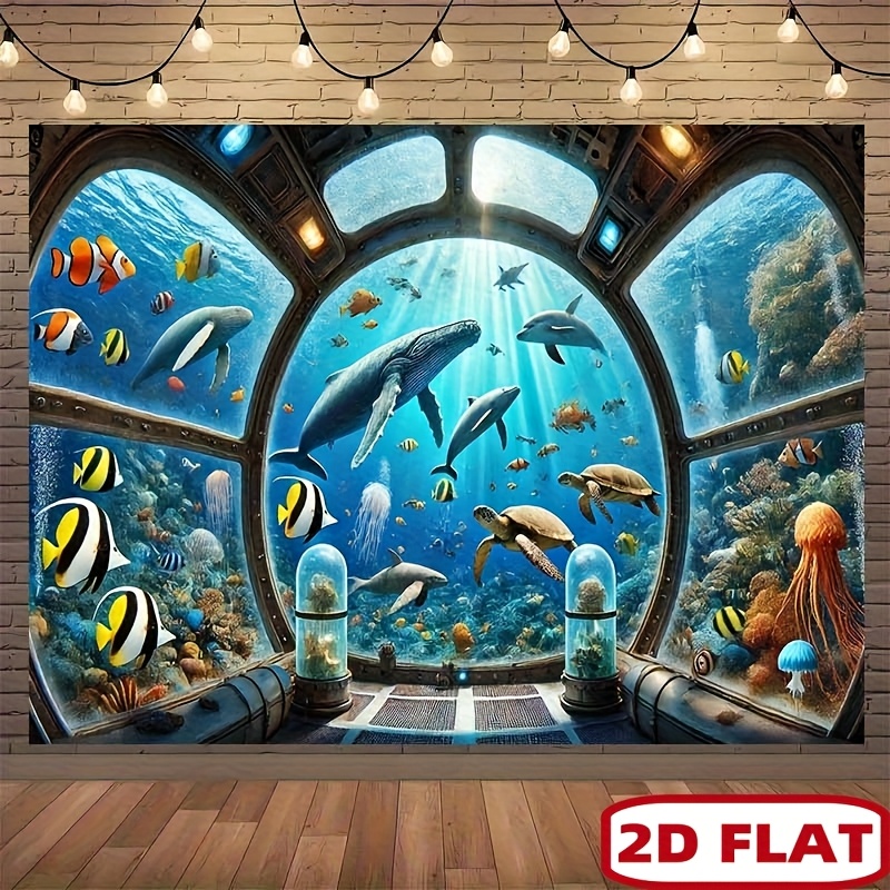 พรมแขวนผนังลายฉลามวาฬใต้ทะเล 2 - Ocean Aquarium บทวิจารณ์และราคา
