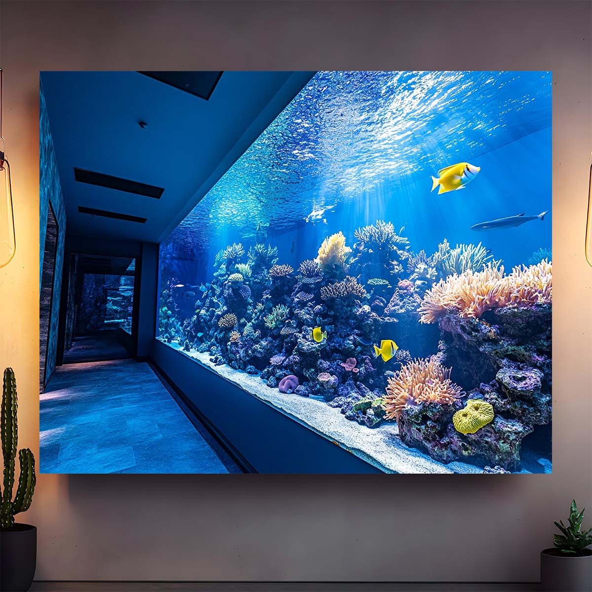 พรมแขวนผนังลายปะการังใต้น้ำสีส - Reef Aquarium บทวิจารณ์และราคา