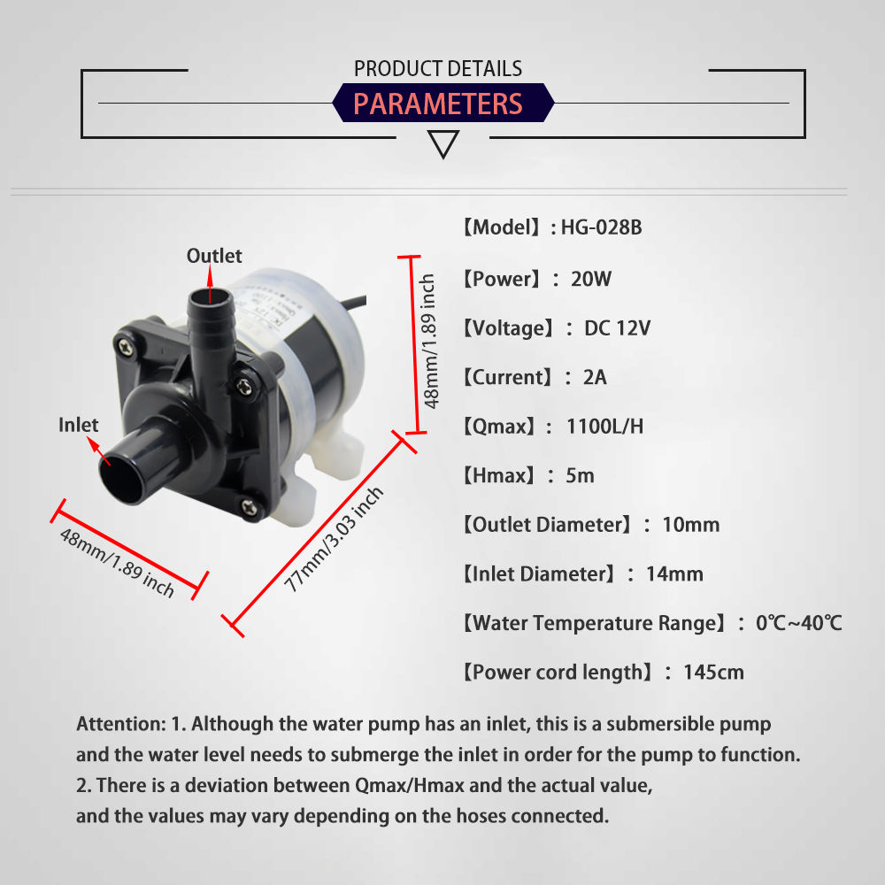 ปั๊มจุ่มขนาดเล็กไร้แปรงถ่าน12V - Ocean Aquarium บทวิจารณ์และราคา